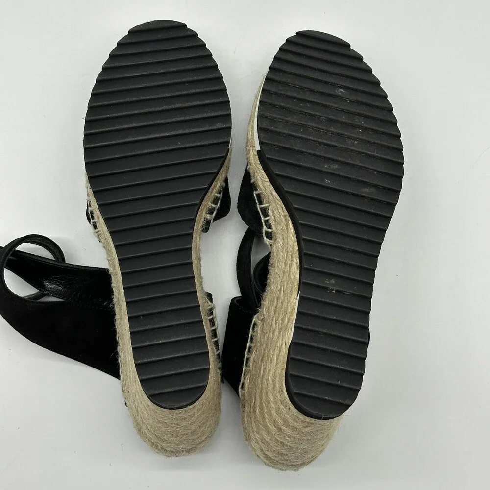 Diane von Furstenberg Palermo Suede Ankle Wrap Strap Wedge Espadrilles Size 8